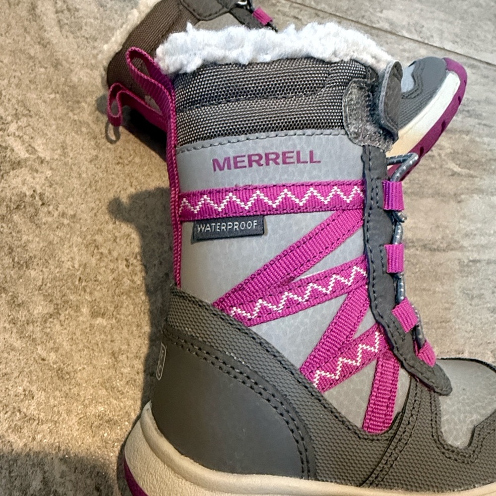 Merrell toddler Gray and Purple Snow Boots - Picture 2 of 3
